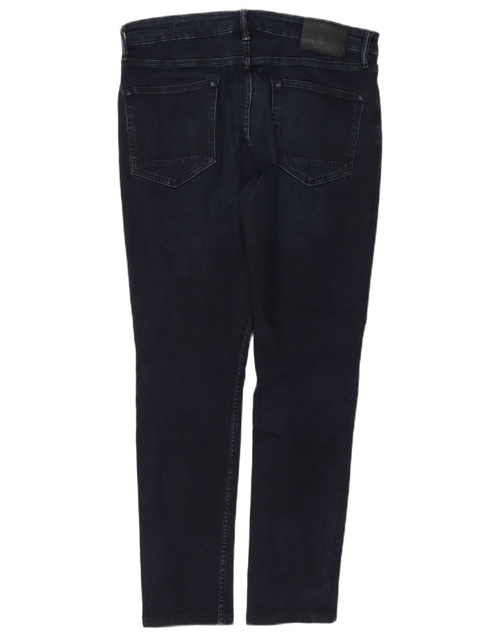 ALL SAINTS Herren Cigarette Slim Jeans W32 L29 Marineblau Baumwolle