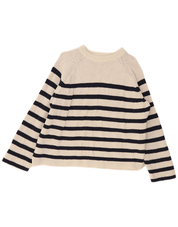 Marks & Spencer Damen-Pullover mit U-Boot-Ausschnitt, Gr. 18, XL, gebrochenes Weiß, gestreift