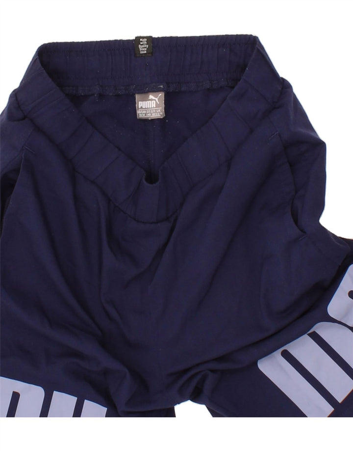 PUMA Boys Graphic Sport Shorts 9-10 Years Navy Blue Polyester Vintage Puma and Second-Hand Puma from Messina Hembry 