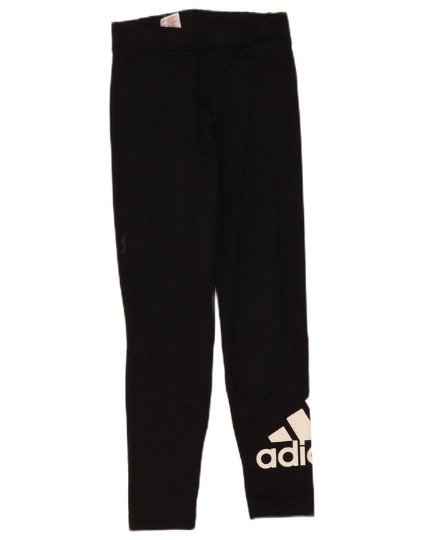 Adidas Mädchen-Grafik-Leggings, 11–12 Jahre, schwarzes Polyester