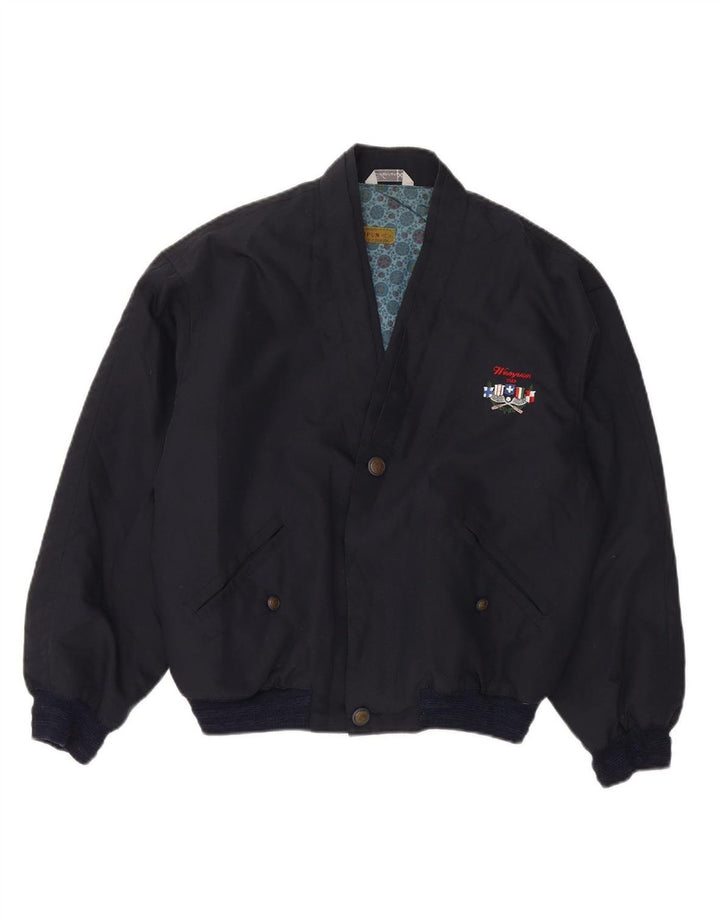 WAMPUM Boys Bomber Jacket 15-16 Years XL Navy Blue Polyester