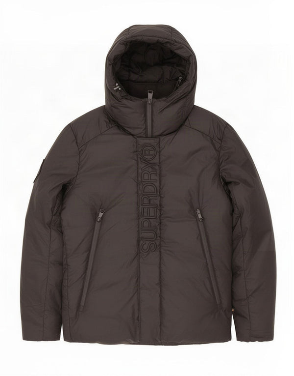 Superdry Herren Graphic Hooded Wattierte Jacke UK 40 Large Schwarz