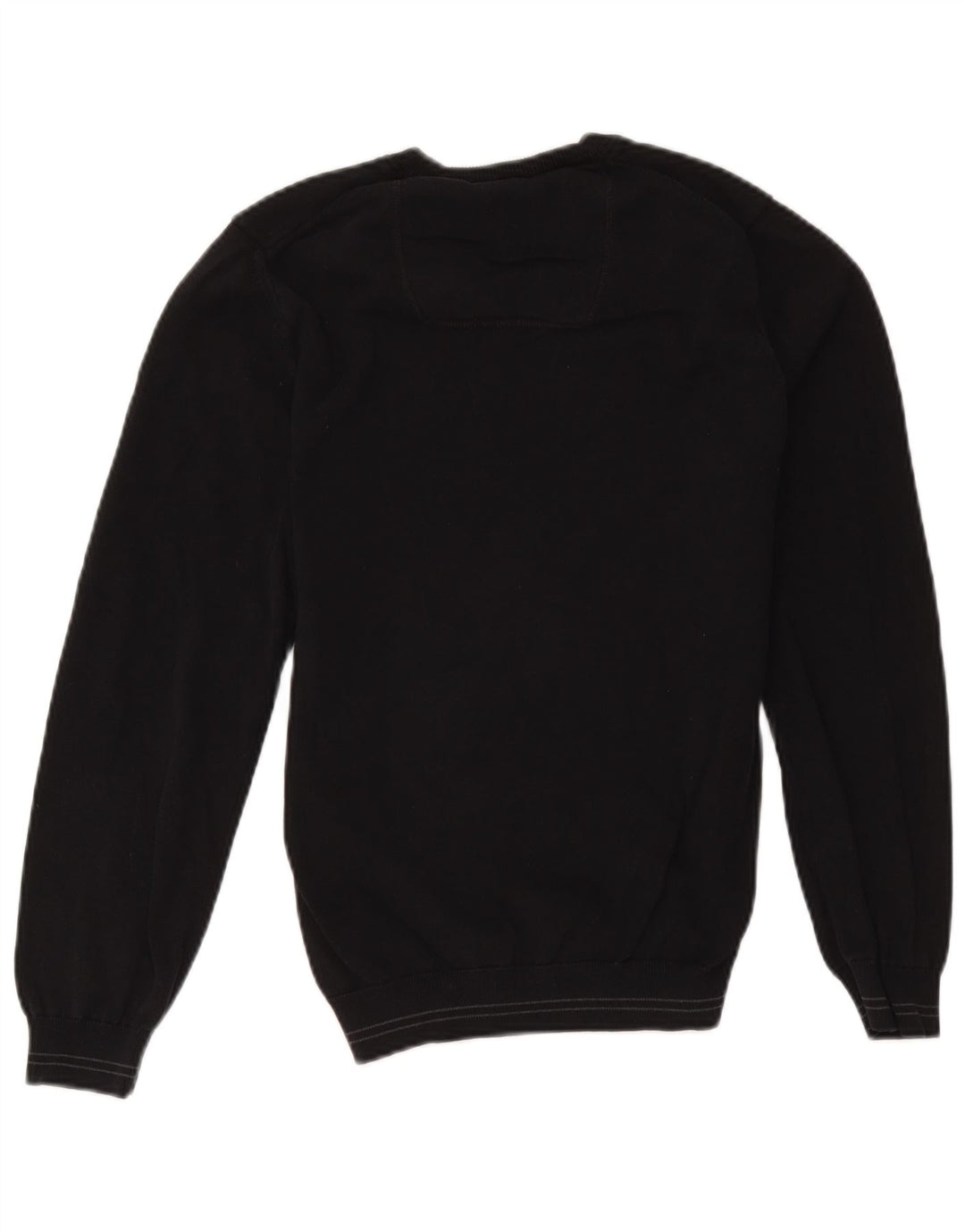 Hugo Boss Herren-Pullover mit V-Ausschnitt, Größe S, schwarze Baumwolle