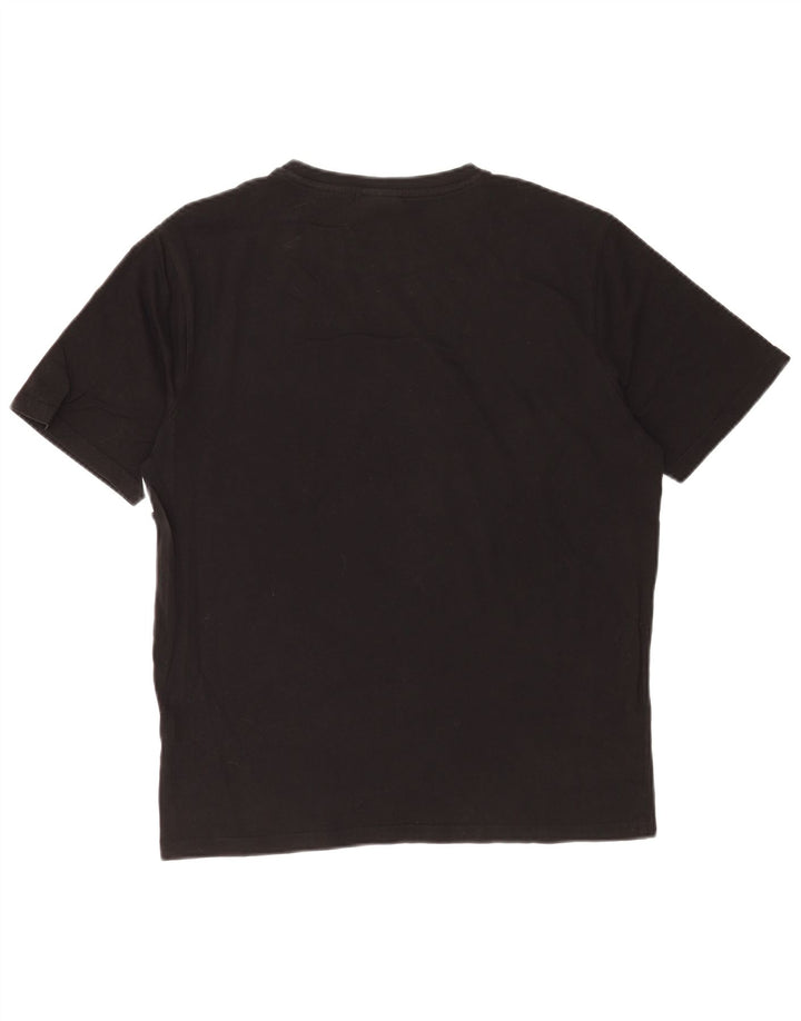 Ellesse Herren-Grafik-T-Shirt-Oberteil aus mittelschwarzer Colourblock-Baumwolle