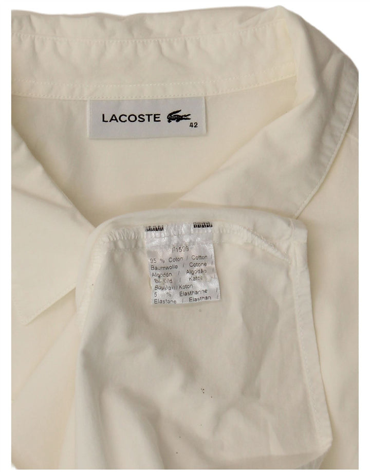 Lacoste Damen-Hemd, Größe 42, große weiße Baumwolle