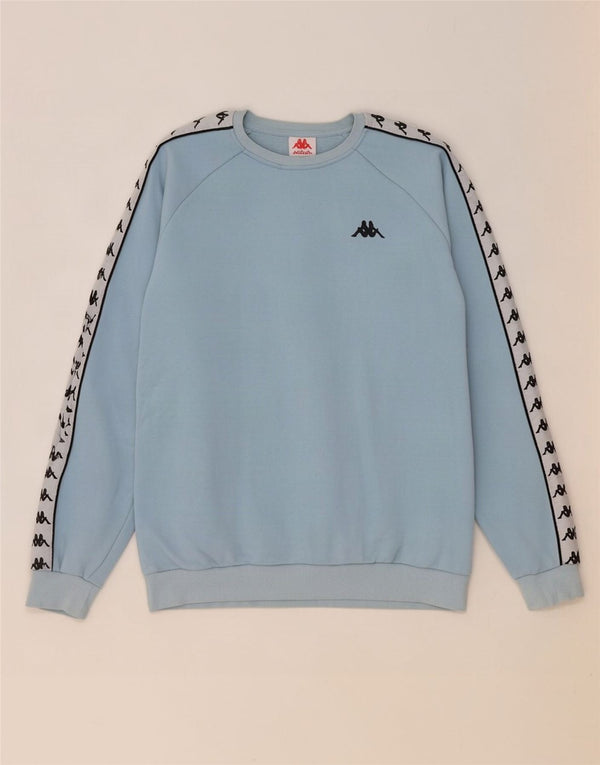 Kappa Herren Grafik-Sweatshirt-Pullover, groß, blaue Farbblock-Baumwolle