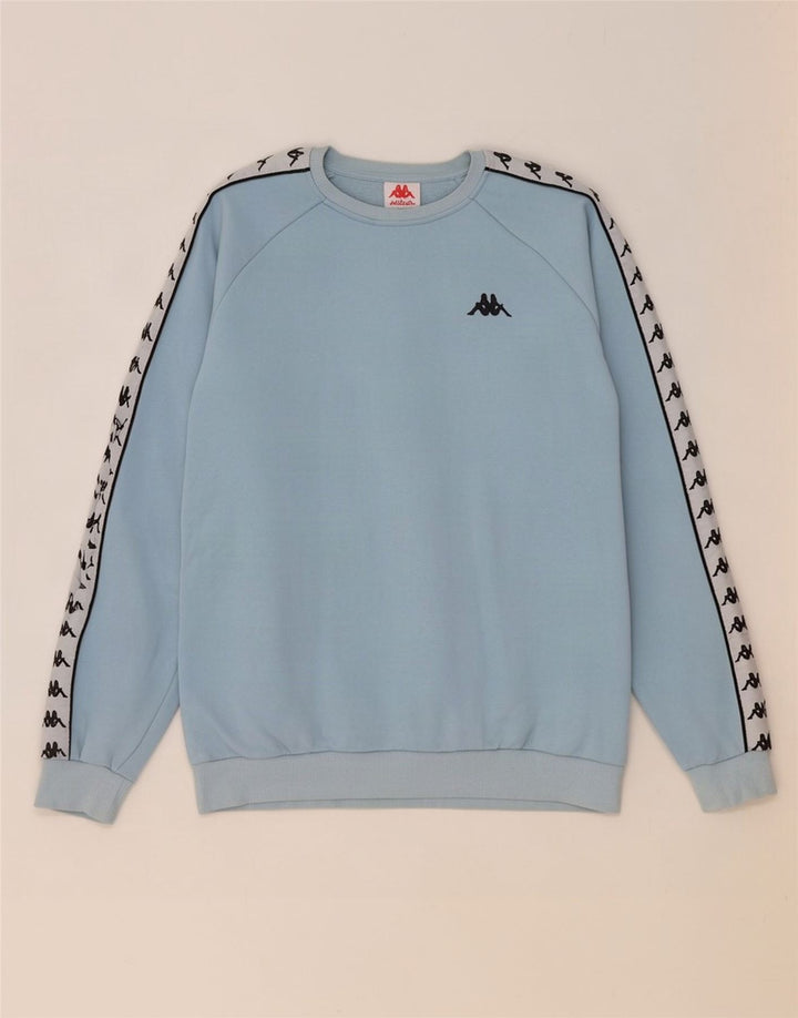 Kappa Herren Grafik-Sweatshirt-Pullover, groß, blaue Farbblock-Baumwolle