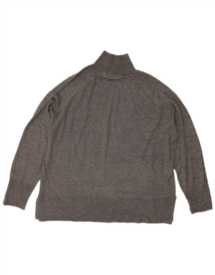 Übergroßer Pullover mit Rollkragen für Damen von Zara, Gr. 14, Mittelgrau
