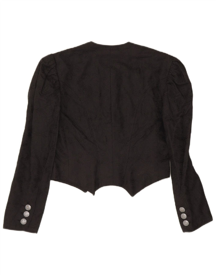 Gossl Damen Trachten Crop Cardigan Top EU 40 Mittelschwarzes Leinen