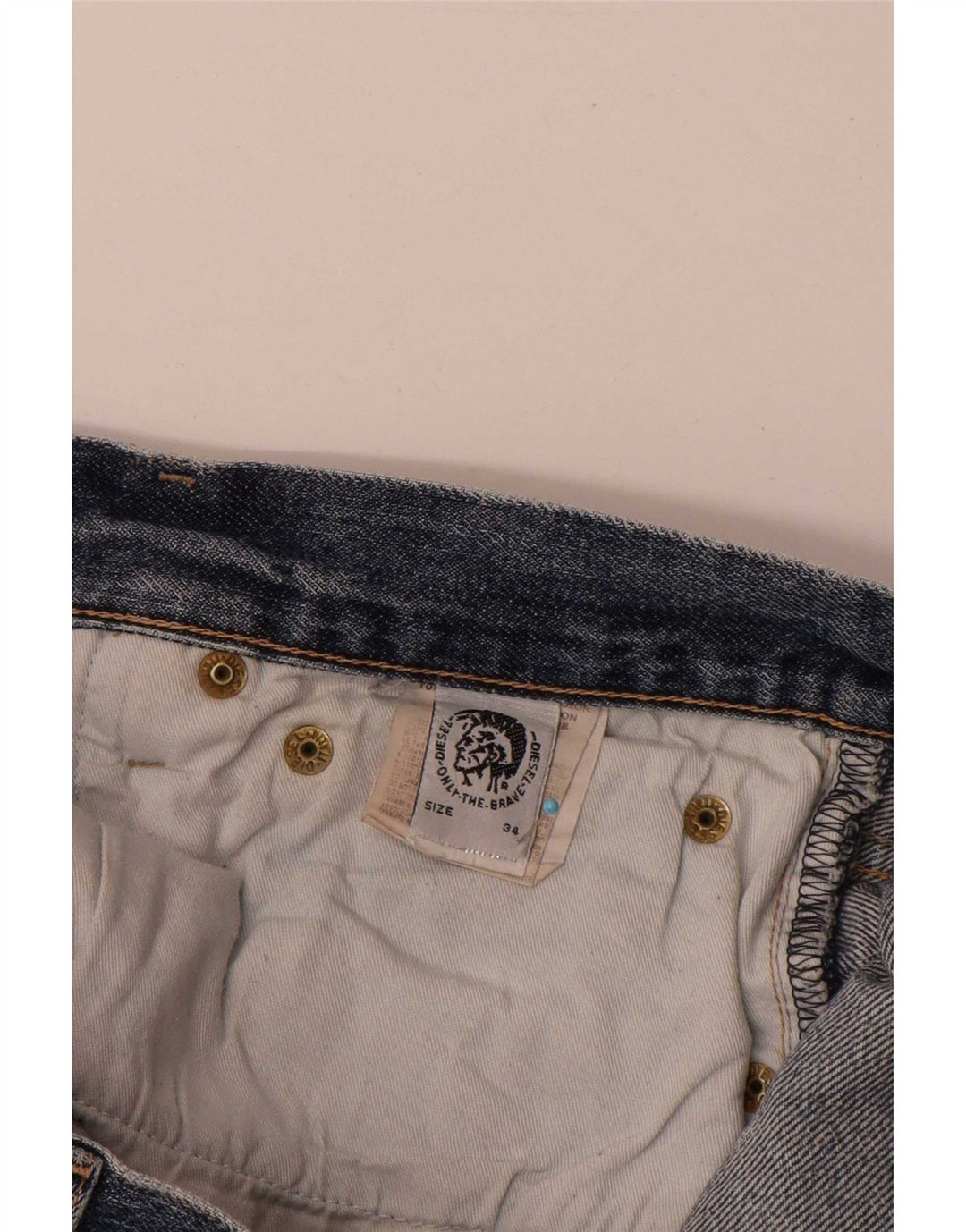 Diesel Herren Straight Jeans W34 L30 Blaue Baumwolle