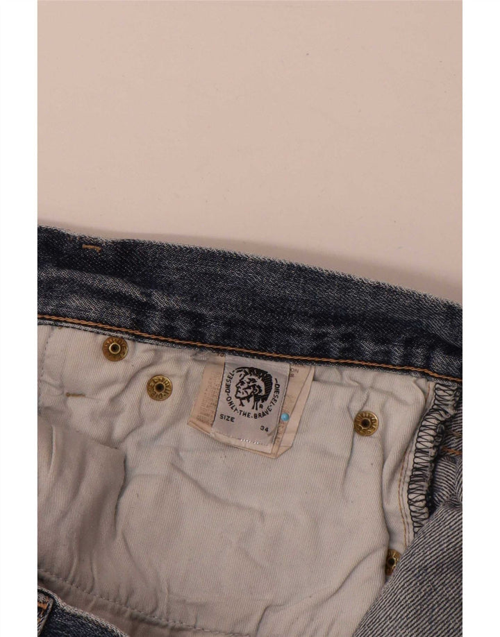 Diesel Herren Straight Jeans W34 L30 Blaue Baumwolle