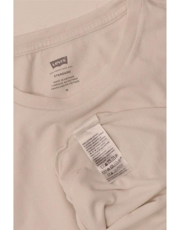 Levi's Herren Standard-T-Shirt-Oberteil aus mittelweißer Baumwolle