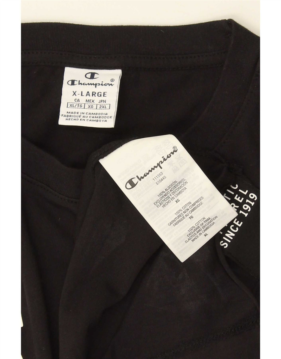 Champion Herren Grafik-Weste-Top XL aus schwarzer Baumwolle