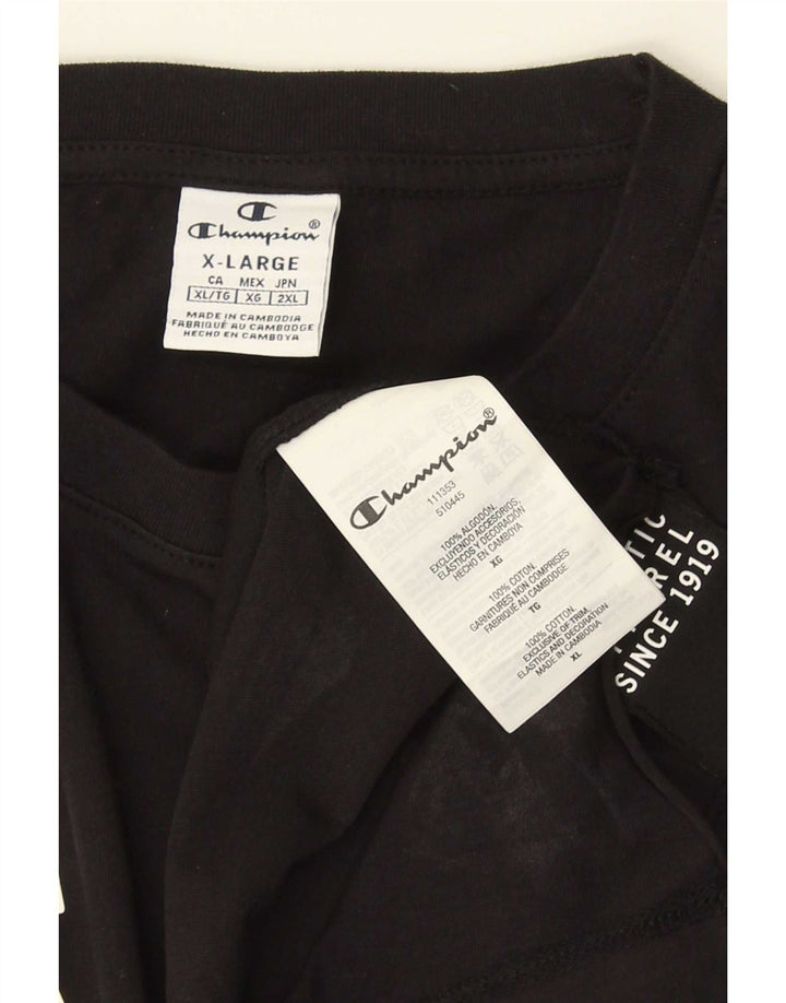 Champion Herren Grafik-Weste-Top XL aus schwarzer Baumwolle