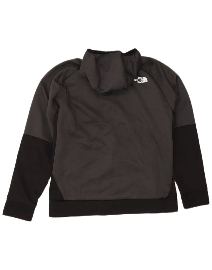 The North Face Herren-Kapuzenpullover mit Reißverschluss, groß, graues Farbblock-Polyester
