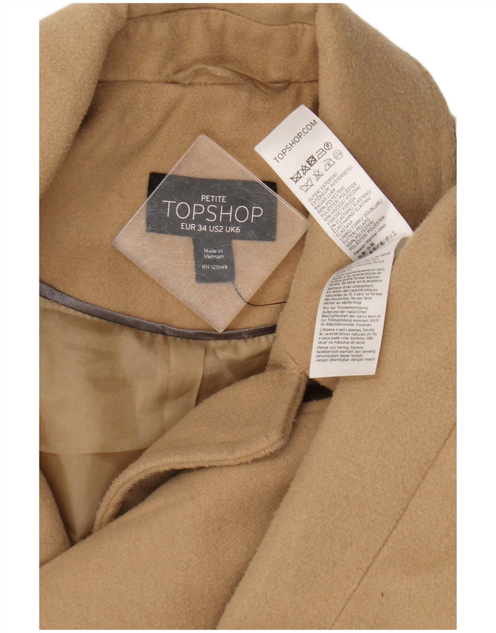 Topshop Damenmantel UK 6 XS Beige Polyester