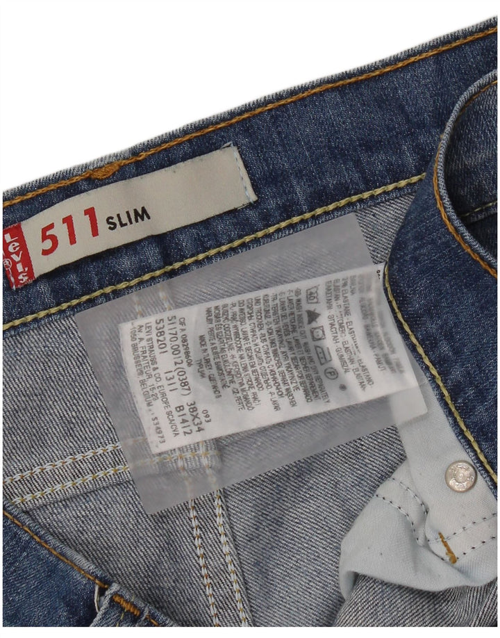 Levi's Herren 511 Slim Jeans W38 L34 Blaue Baumwolle