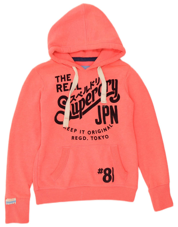Superdry Graphic Hoodie-Pullover für Damen, UK 10, Größe S, rosa geflecktes Polyester