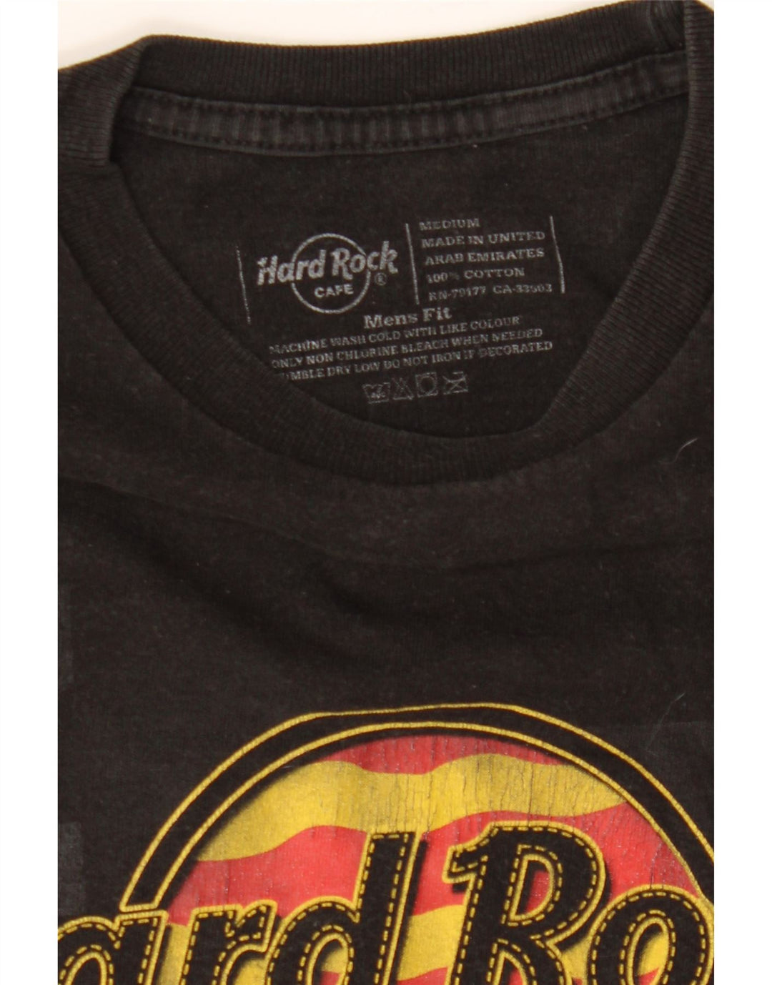 Hard Rock Cafe Herren Barcelona Grafik-T-Shirt aus mittelschwarzer Baumwolle