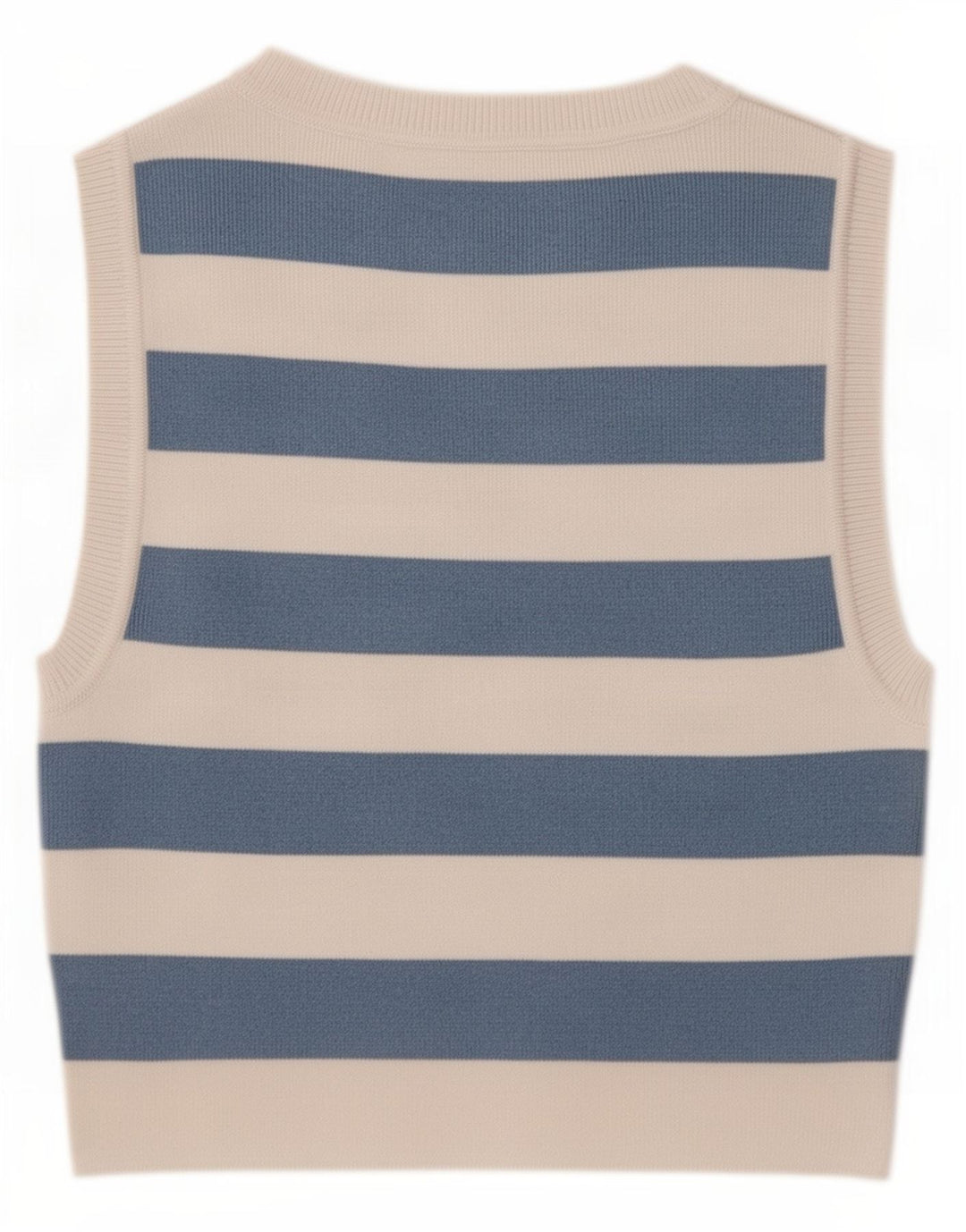 Zara Damen Crop Vest Top UK 12 Mittelblau gestreift