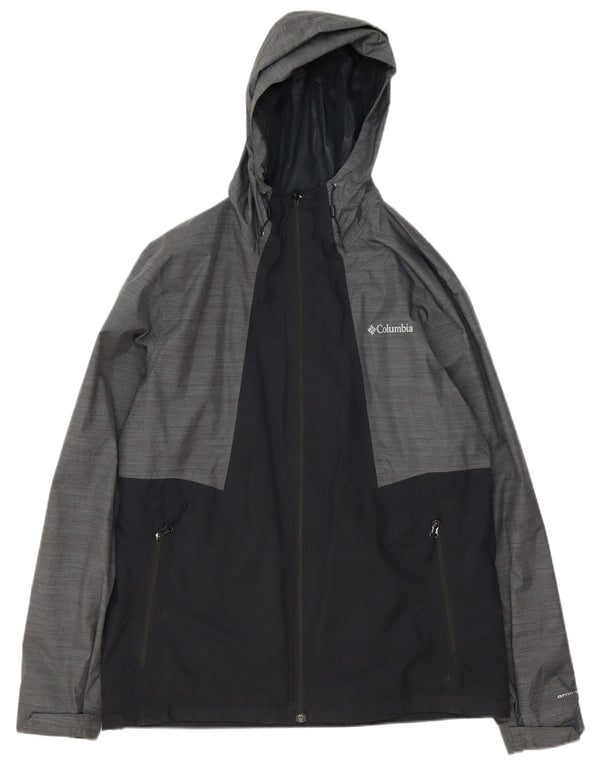 Columbia Herren Omni-Tech Kapuzen-Regenjacke UK 40 Large Grau Farbblock