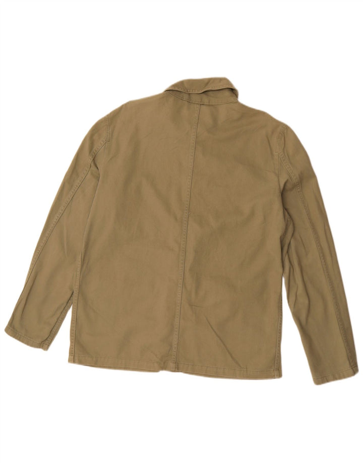 Reiss Herren-Overshirt-Hemd aus mittlerer Khaki-Baumwolle