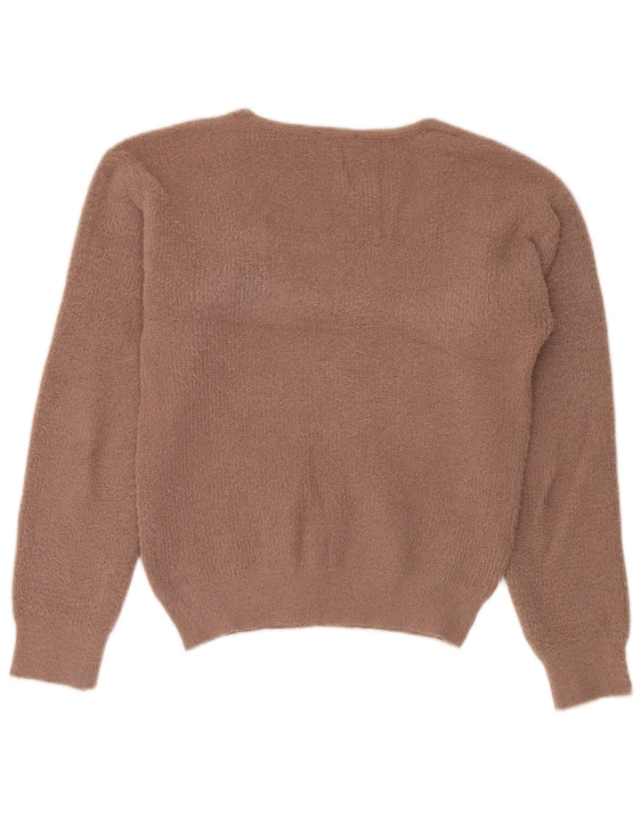 Zara Damen-Pullover, übergroß, V-Ausschnitt, Gr. 10, Größe S, braun, Polyester