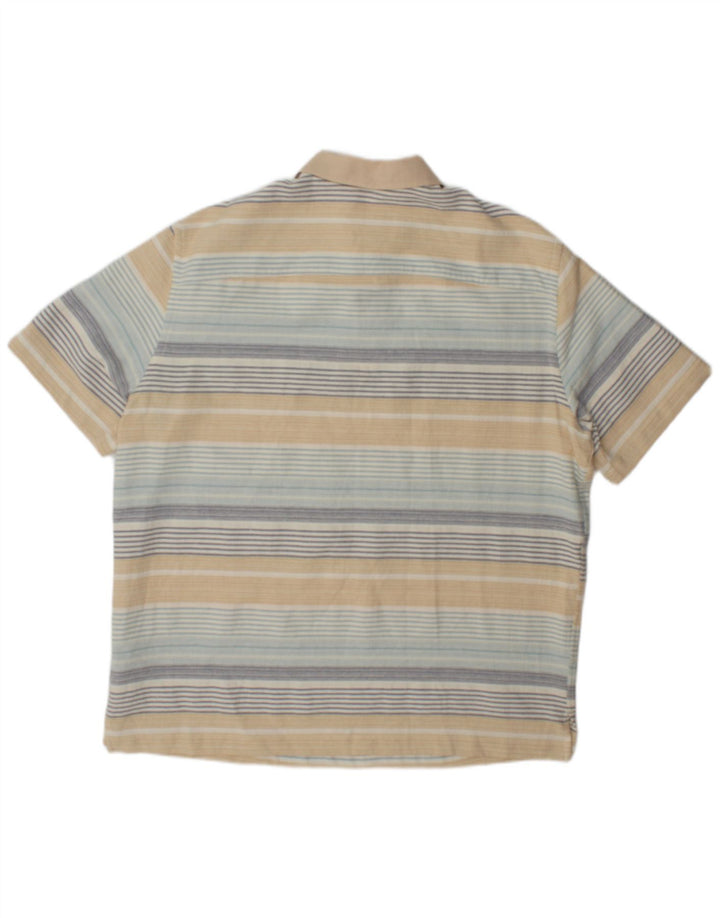 Zara Herren-Poloshirt, groß, mehrfarbig, gestreift, Baumwolle