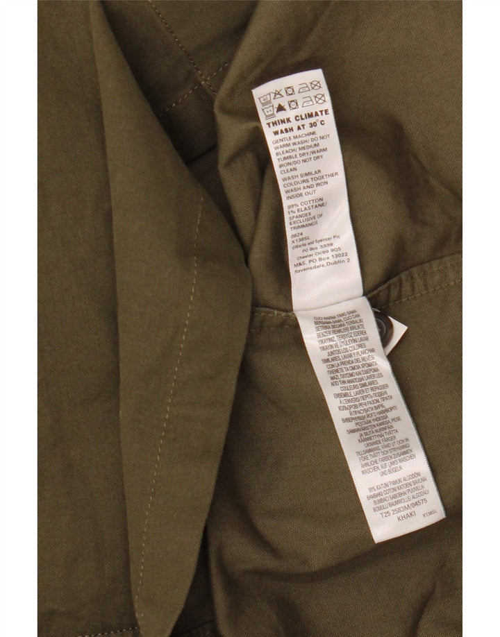 Marks & Spencer Herren-Overshirt-Hemd, Größe S, Khaki, Baumwolle