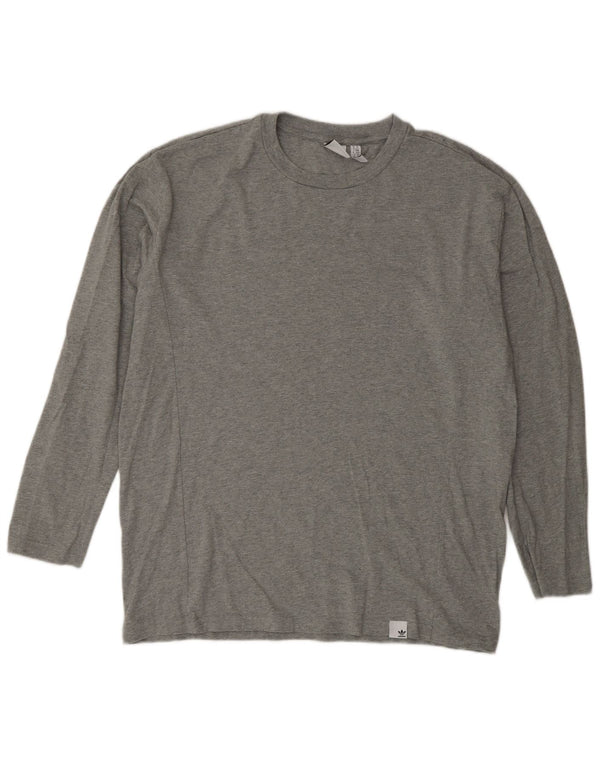 Adidas Mens Top Long Sleeve Medium Grey Cotton
