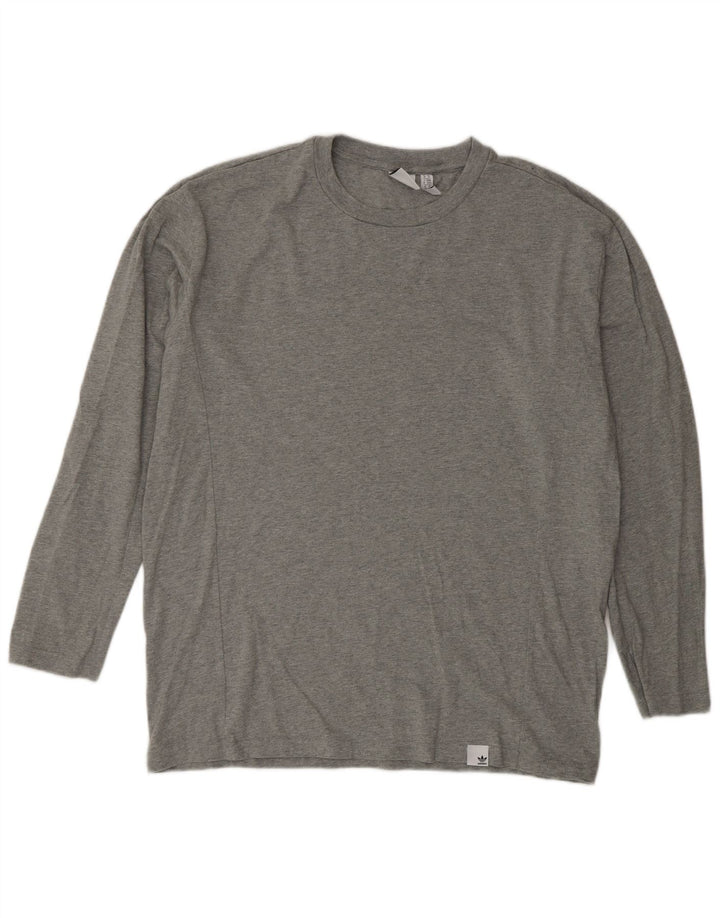 Adidas Herren Top Langarm mittelgraue Baumwolle