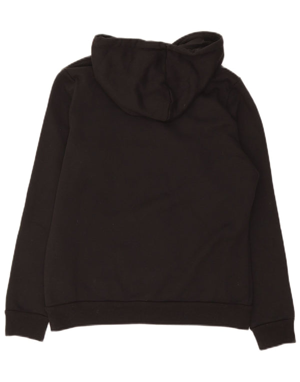 Puma Womens Graphic Hoodie Jumper UK 14 Medium Black Cotton