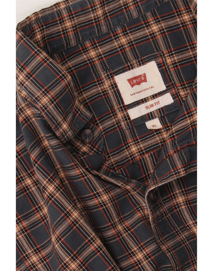 Levi's Herren Slim Fit Hemd XL Marineblau kariert