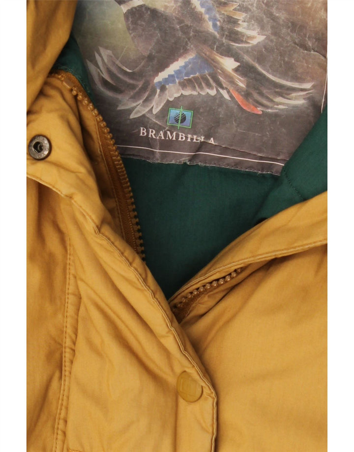 BRAMBILLA Womens Hooded Padded Jacket UK 16 Large Beige Cotton Classic Vintage Brambilla and Second-Hand Brambilla from Messina Hembry 