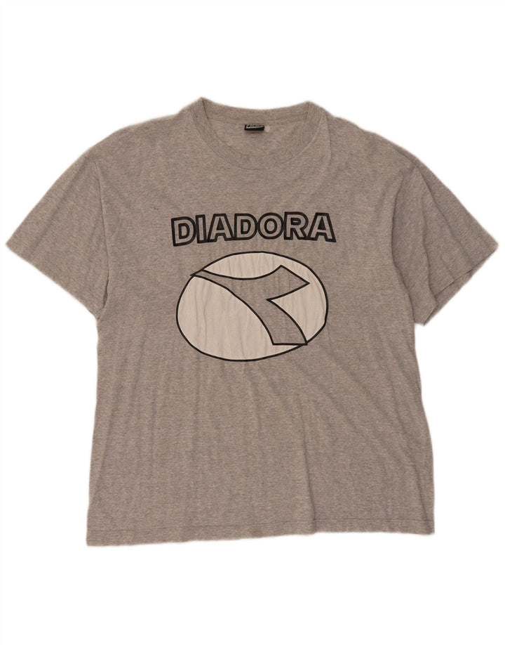 Diadora Herren T-Shirt mit Grafik, Größe L, Grau