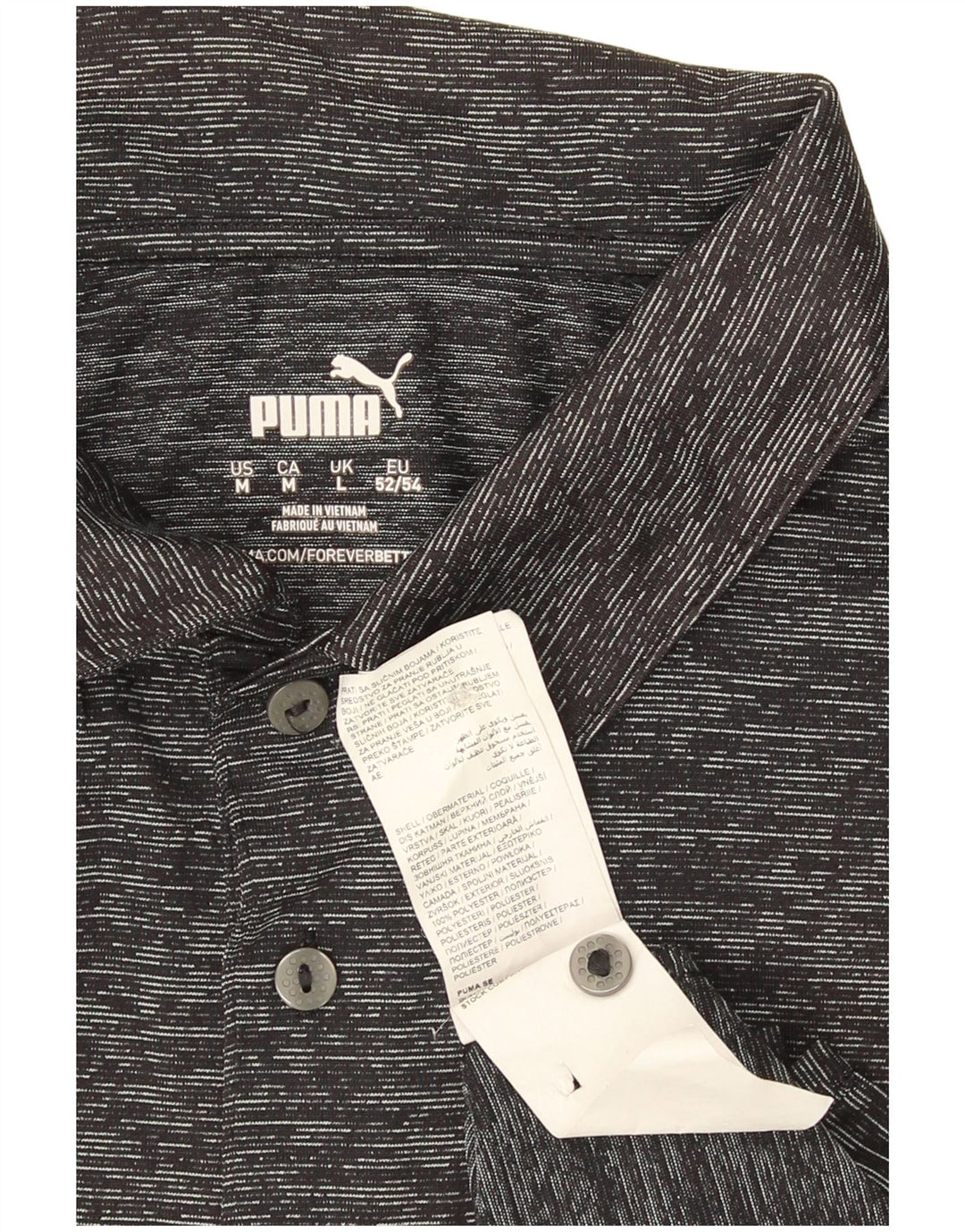 Puma Herren-Poloshirt, großes, grau meliertes Polyester