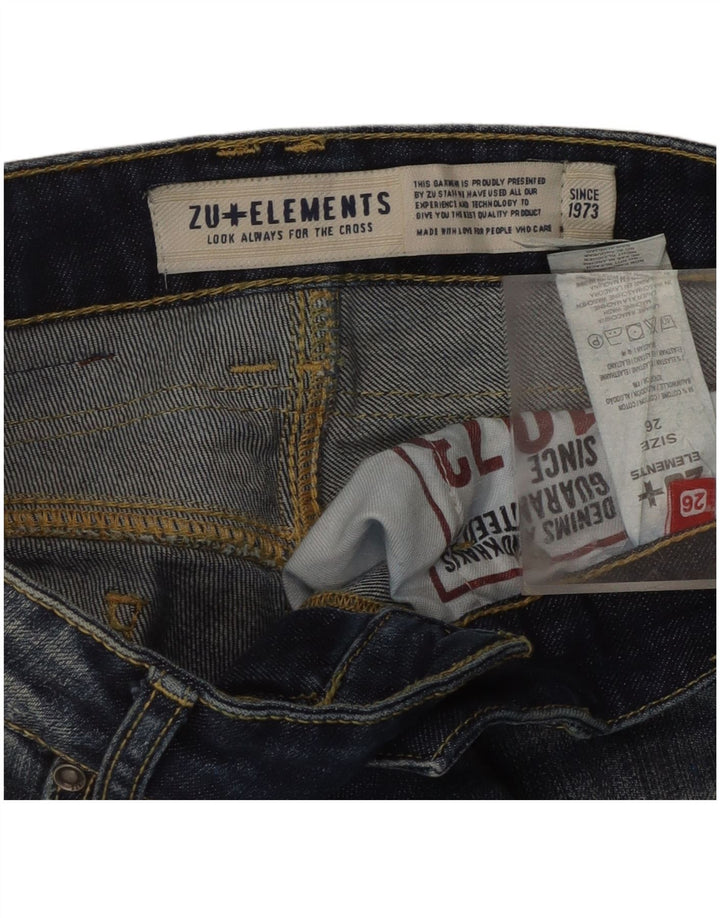 Zu Elements Damen Distressed Skinny Jeans W26 L30 Blaue Baumwolle