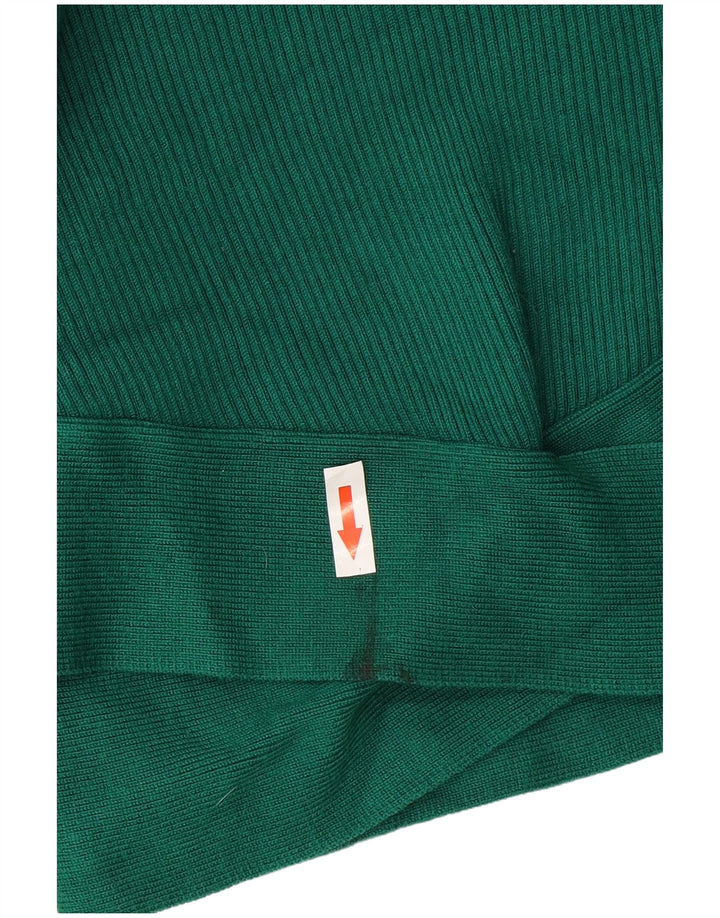 Zara Damen Crop Top Langarm UK 12 Mittelgrüne Viskose