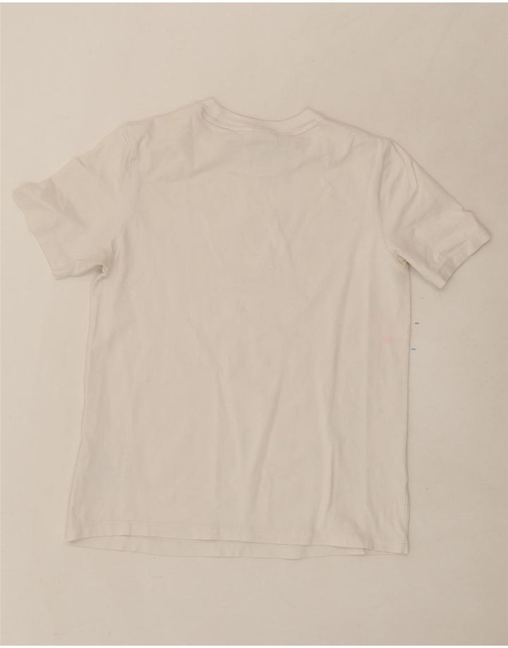 ADIDAS Womens Graphic T-Shirt Top UK 12 Medium White Cotton Vintage Adidas and Second-Hand Adidas from Messina Hembry 