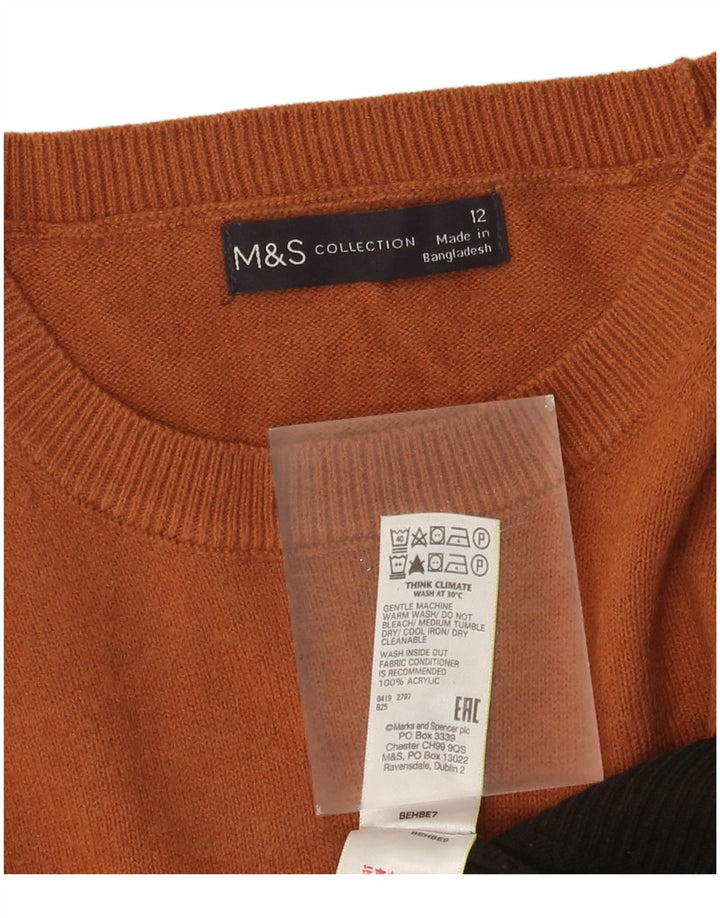 Marks & Spencer Damen-Pullover mit U-Boot-Ausschnitt, Gr. 12, mittelmehrfarbig