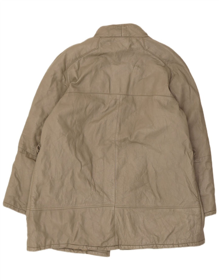Vintage Damen Ledermantel IT 50 XL Graues Leder