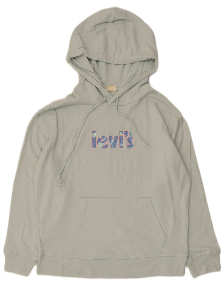 Levi's Damen-Kapuzenpullover mit Grafik, UK 14, mittelblaue Baumwolle