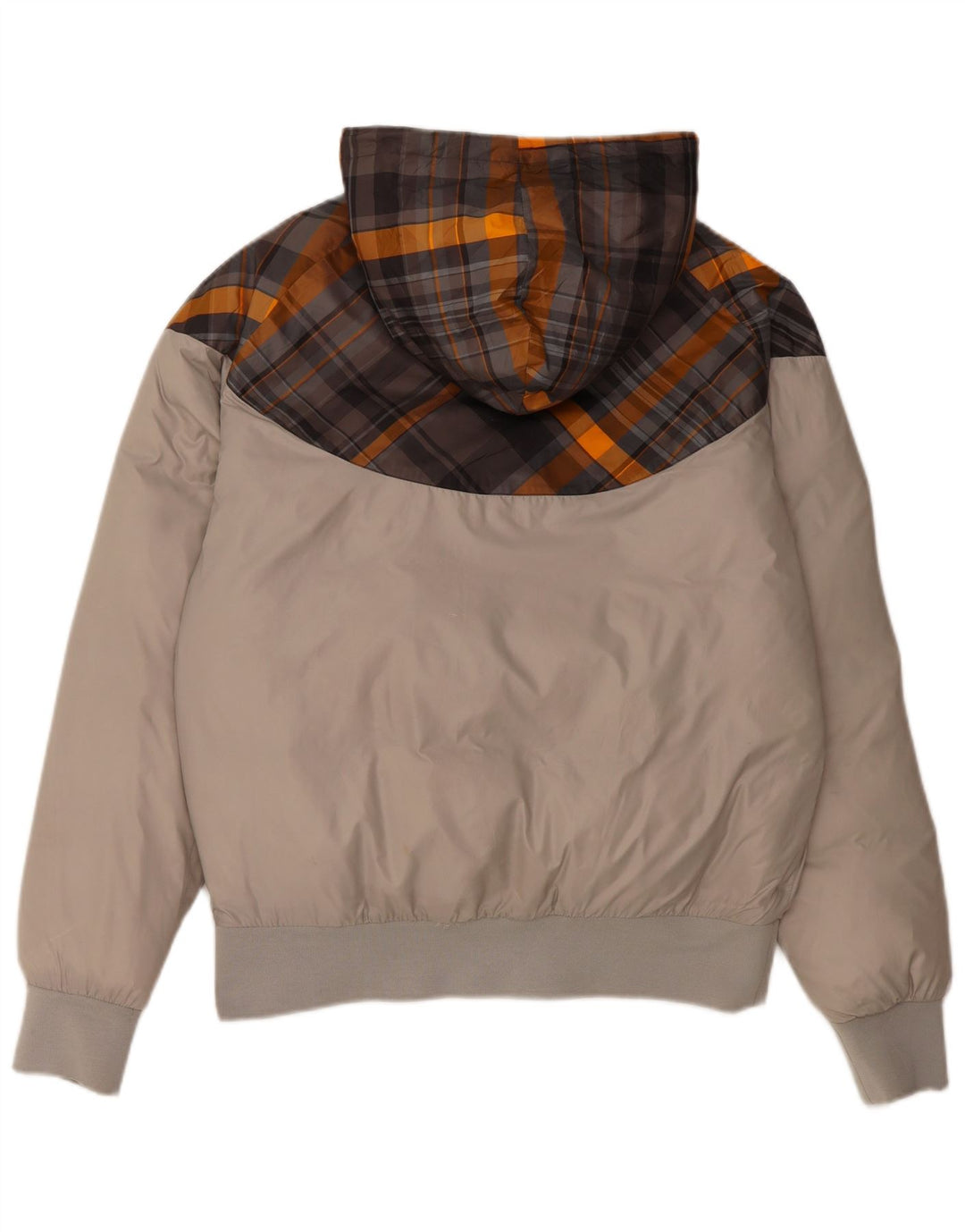 Nike Herren-Jacke mit Kapuze, gepolstert, Größe 36, Größe S, grau, Polyester im Blockfarben-Design