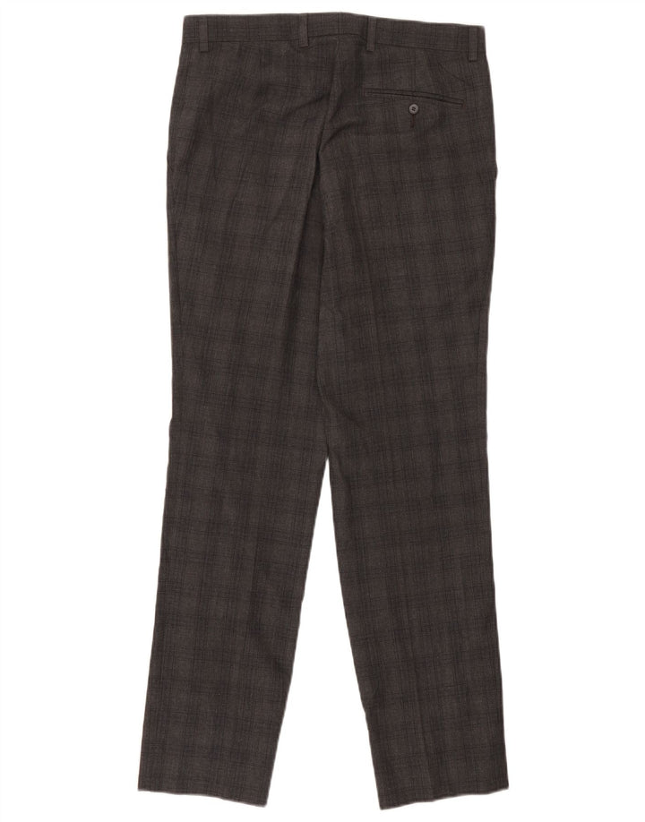 Marks & Spencer Slim-Anzughose für Herren, W30, L31, grau kariertes Polyester