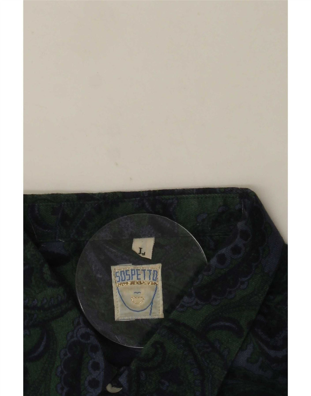 Vintage Herrenhemd Großes grünes Paisley