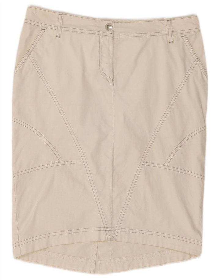 Trussardi Jeans Damen Bleistiftrock IT 44 Medium W30 Weiße Baumwolle