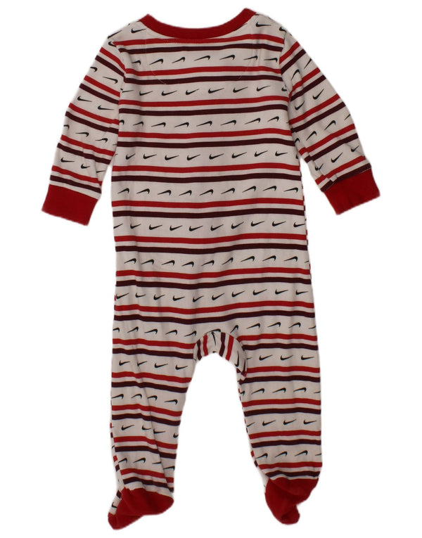 Nike Baby-Mädchen-Overall mit Grafik, 3–6 Monate, weiß gestreift, Baumwolle