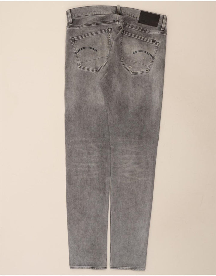 G-Star Herren 3301 Distressed Slim Jeans W36 L36 Graue Baumwolle