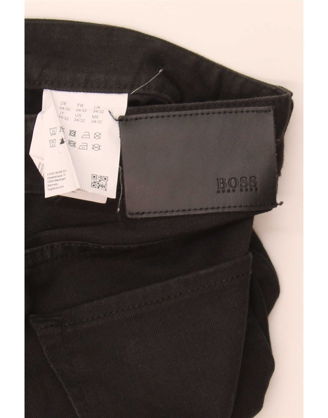 Hugo Boss Herren Straight Jeans W34 L32 Schwarze Baumwolle