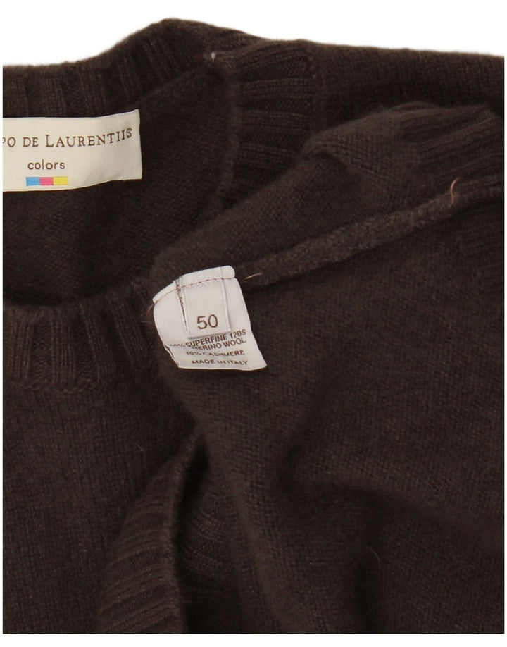 Filippo De Laurentiis Herren Pullover mit Rundhalsausschnitt IT 50 Mittelbraun